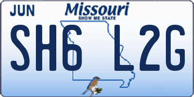 MO license plate SH6L2G
