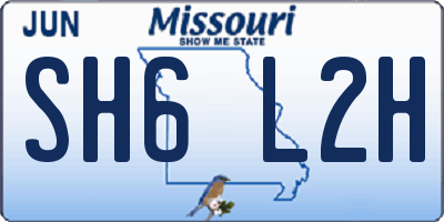MO license plate SH6L2H