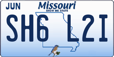 MO license plate SH6L2I