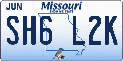 MO license plate SH6L2K
