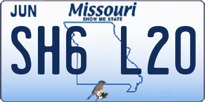 MO license plate SH6L2O