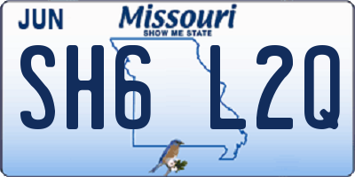 MO license plate SH6L2Q