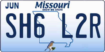 MO license plate SH6L2R