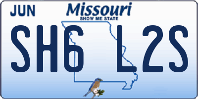 MO license plate SH6L2S