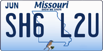 MO license plate SH6L2U