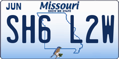 MO license plate SH6L2W
