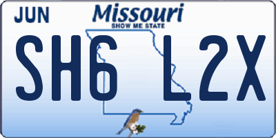 MO license plate SH6L2X