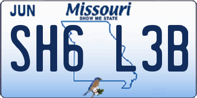 MO license plate SH6L3B