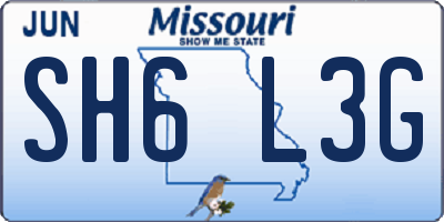 MO license plate SH6L3G