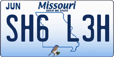 MO license plate SH6L3H