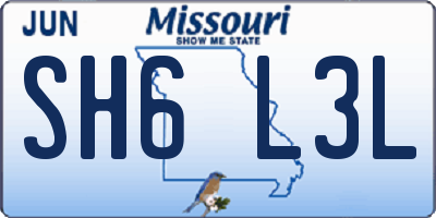 MO license plate SH6L3L