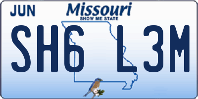 MO license plate SH6L3M