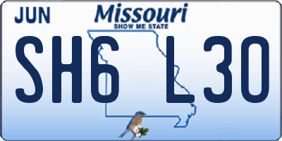 MO license plate SH6L3O