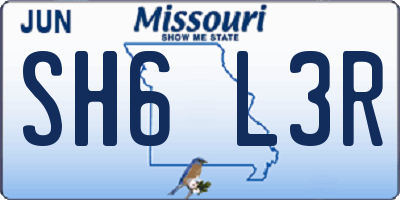 MO license plate SH6L3R