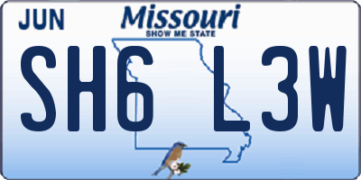 MO license plate SH6L3W