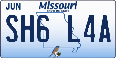 MO license plate SH6L4A