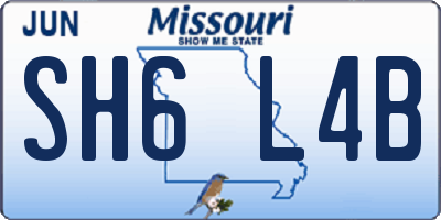 MO license plate SH6L4B