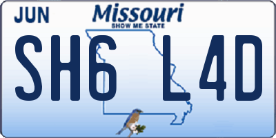 MO license plate SH6L4D