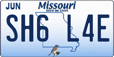 MO license plate SH6L4E