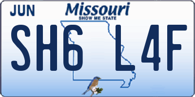 MO license plate SH6L4F