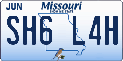MO license plate SH6L4H