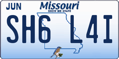 MO license plate SH6L4I