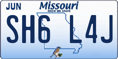 MO license plate SH6L4J