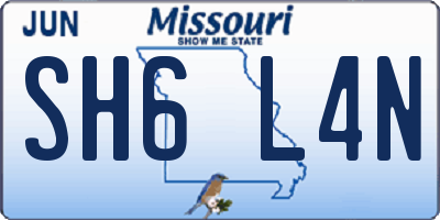 MO license plate SH6L4N