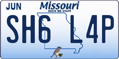 MO license plate SH6L4P