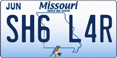 MO license plate SH6L4R
