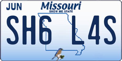 MO license plate SH6L4S