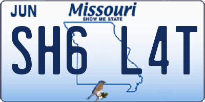 MO license plate SH6L4T