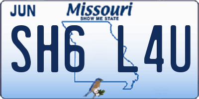 MO license plate SH6L4U