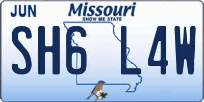MO license plate SH6L4W