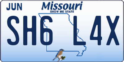 MO license plate SH6L4X