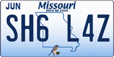 MO license plate SH6L4Z