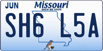 MO license plate SH6L5A