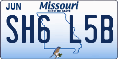 MO license plate SH6L5B