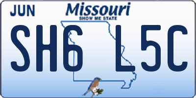 MO license plate SH6L5C