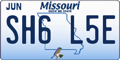MO license plate SH6L5E