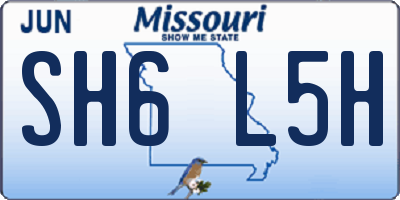 MO license plate SH6L5H
