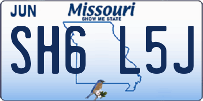 MO license plate SH6L5J