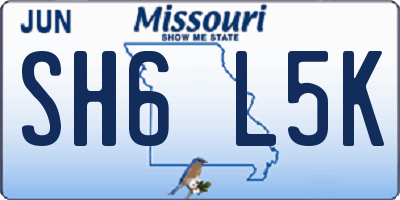 MO license plate SH6L5K