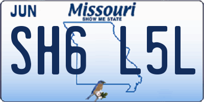 MO license plate SH6L5L