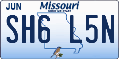 MO license plate SH6L5N