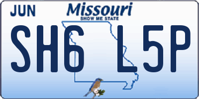 MO license plate SH6L5P