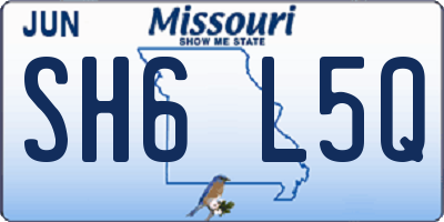 MO license plate SH6L5Q