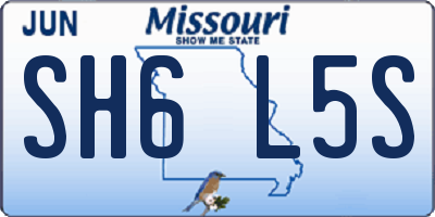 MO license plate SH6L5S