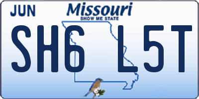 MO license plate SH6L5T