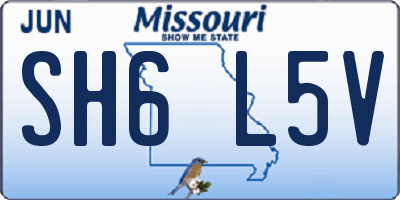 MO license plate SH6L5V